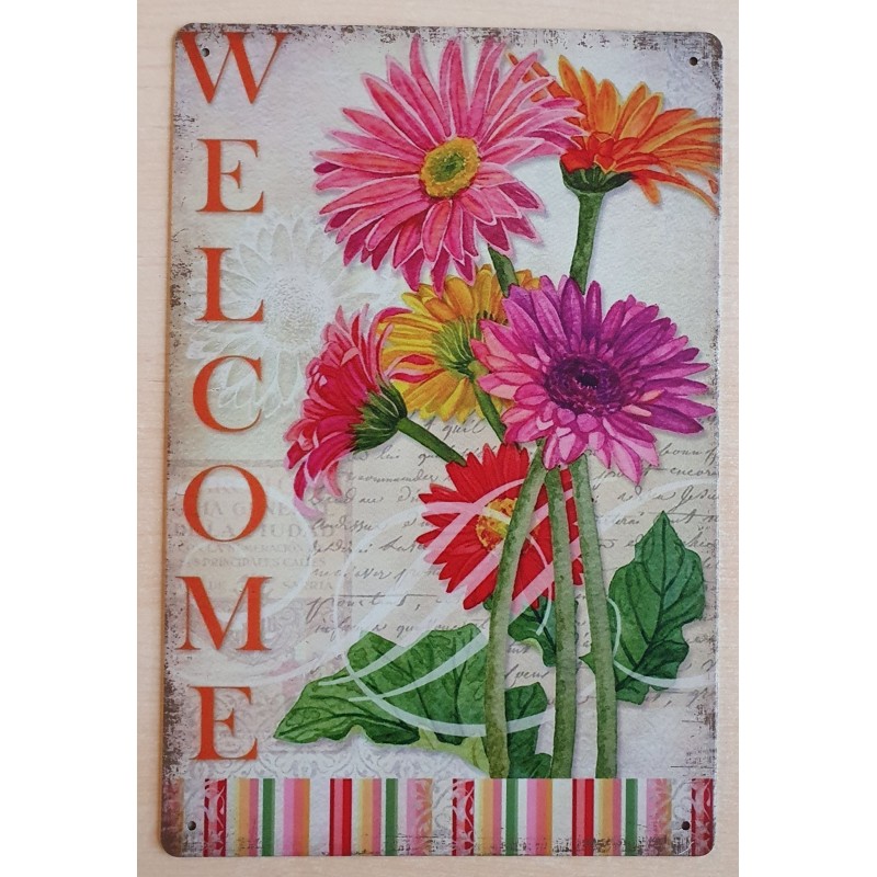 Metall Schild Gerbera