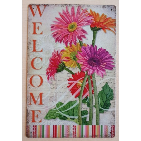 Metall Schild Gerbera