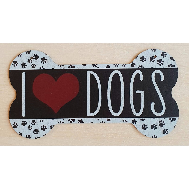 Holz Schild Knochen schwarz/weiss