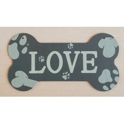 Holz Schild Knochen olive