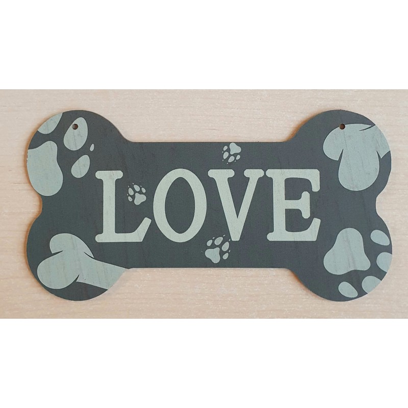 Holz Schild Knochen olive