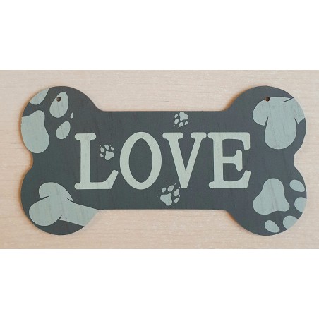 Holz Schild Knochen olive