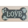 Holz Schild Knochen olive