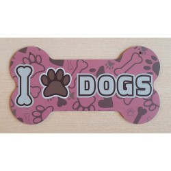 Holz Schild Knochen rosa