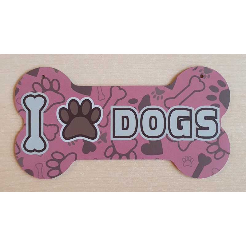 Holz Schild Knochen rosa