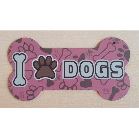 Holz Schild Knochen rosa