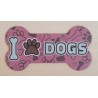 Holz Schild Knochen rosa