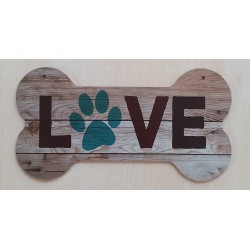 Holz Schild Knochen natur