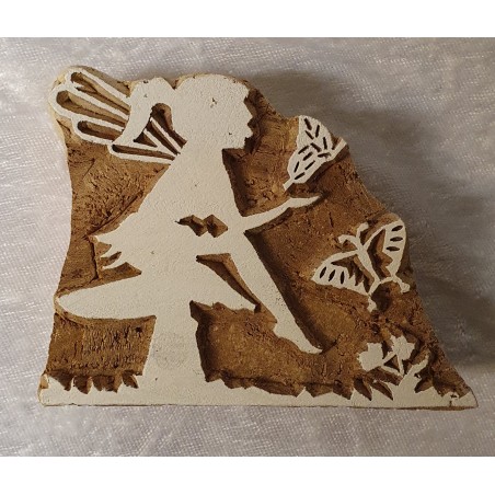 Holz Stempel Geschnitzt Elfe