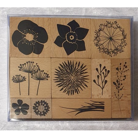 Holz Stempel Blumen Set