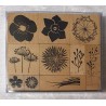 Holz Stempel Blumen Set