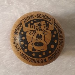 Holz Stempel Rentier Kopf Weihnachten