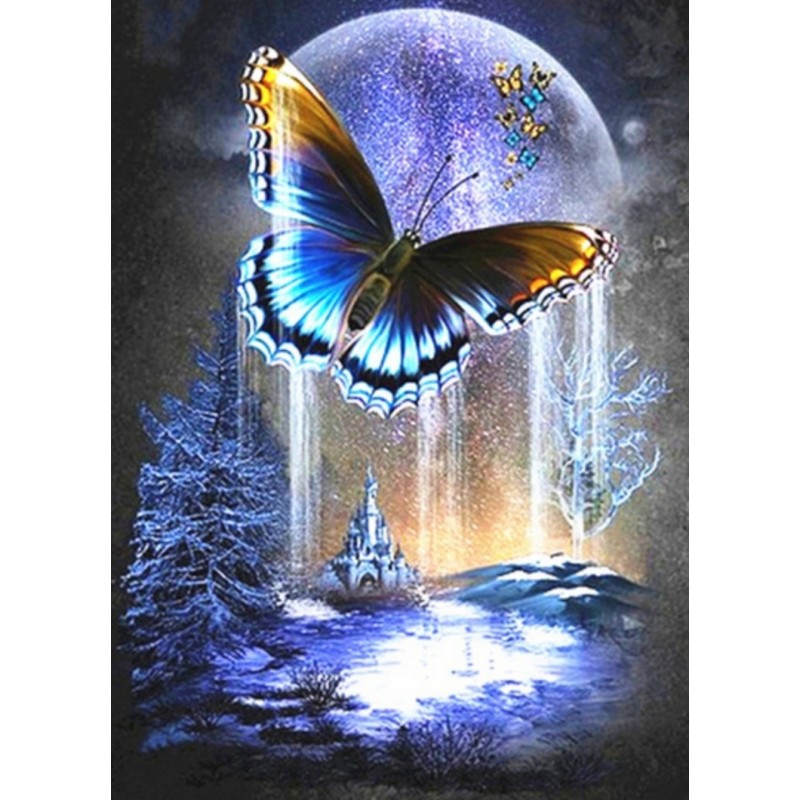 3D Diamant Pixel Bild Schmetterling