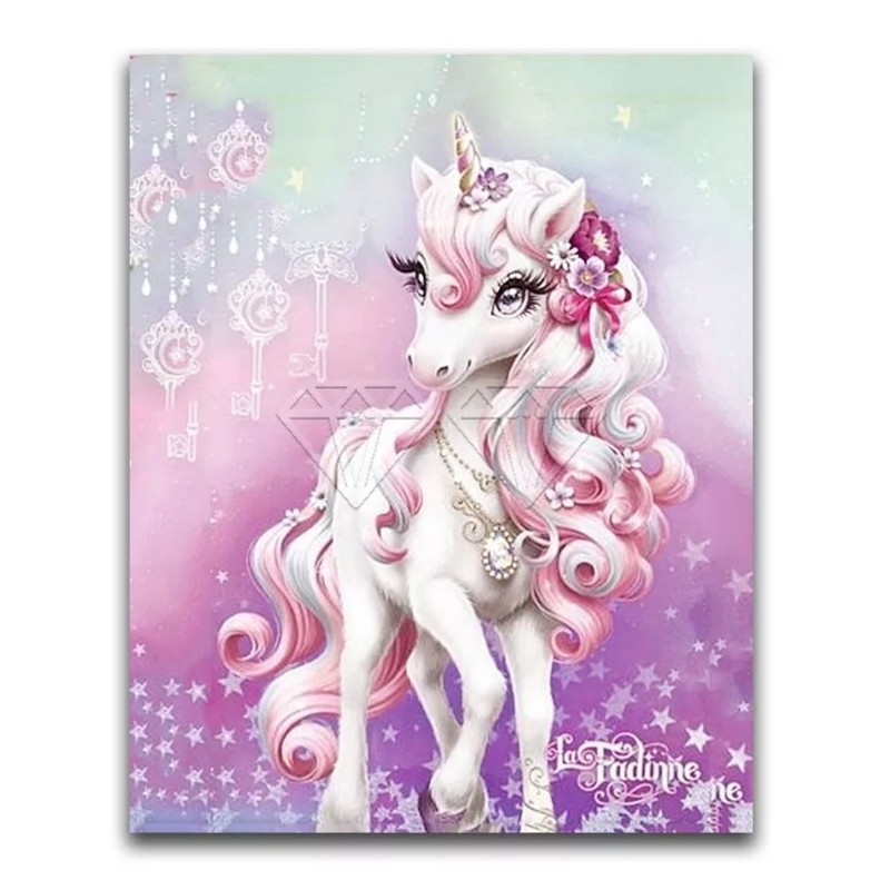 3D Diamant Pixel Bild Einhorn