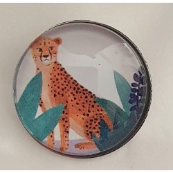 Druckknopf Leopard sitzend