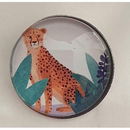 Druckknopf Leopard sitzend