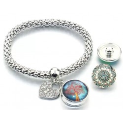 Stretch Armband für Wechselschmuck silberfarbig