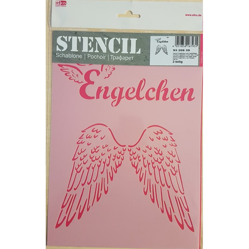 Schablone A4 Engelchen und Flügel