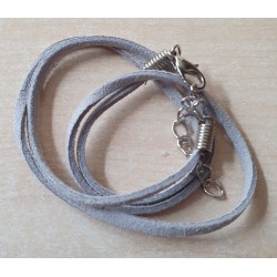 Kunst-Wildleder Kette grau
