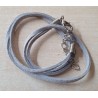 Kunst-Wildleder Kette grau