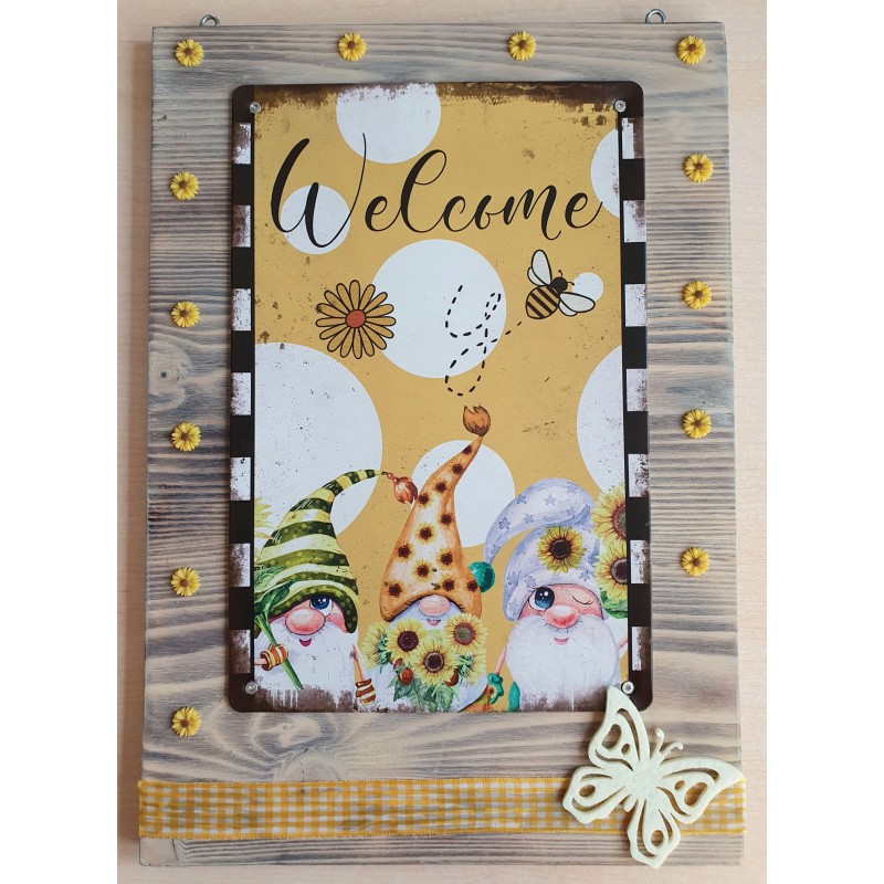 Schild Welcome gelb