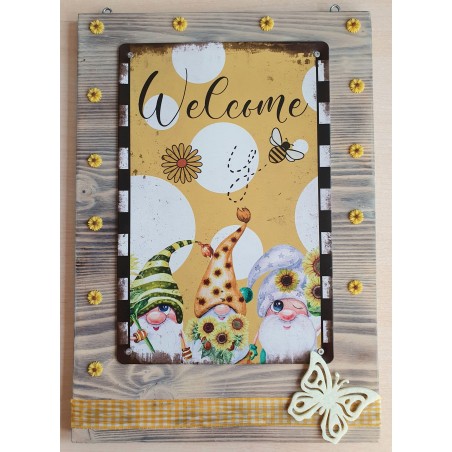 Schild Welcome gelb