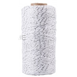 Jute Faden weiss/silber