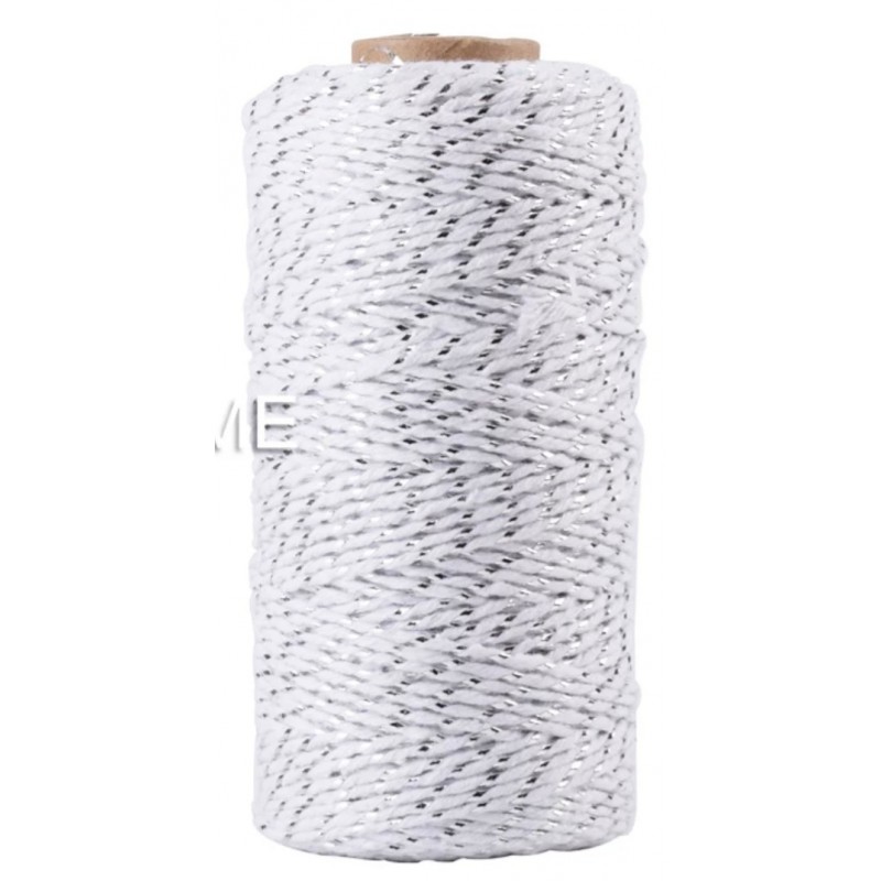 Jute Faden weiss/silber