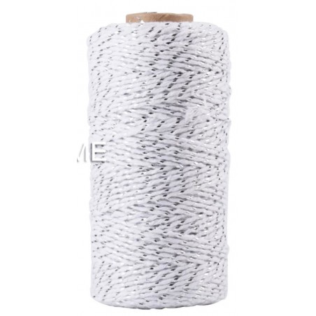 Jute Faden weiss/silber
