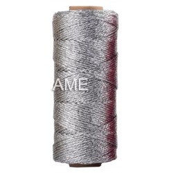 Jute Faden silber/glitzer