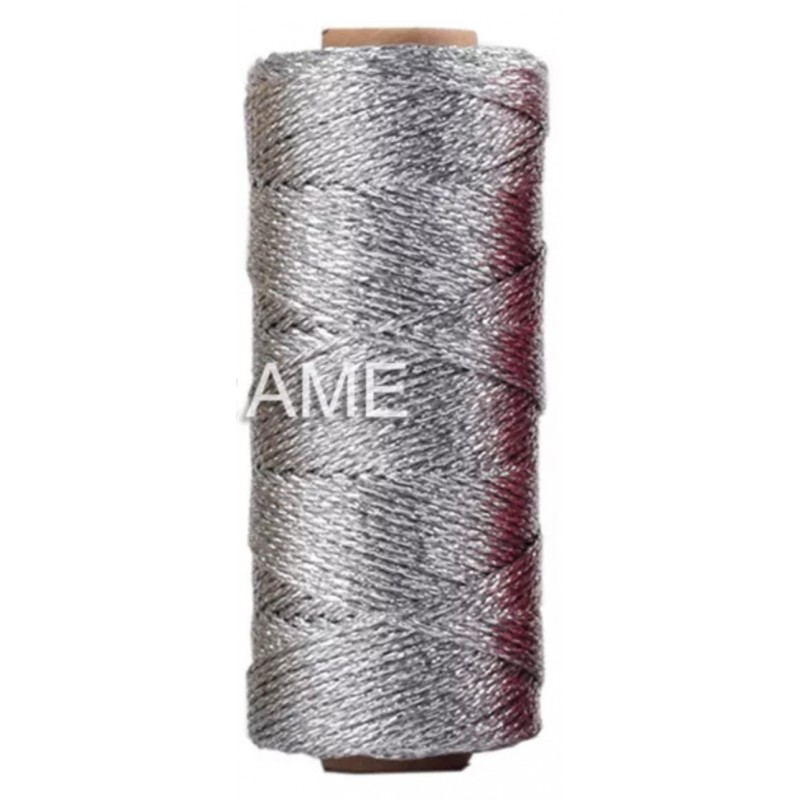Jute Faden silber/glitzer