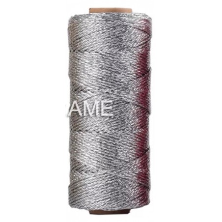 Jute Faden silber/glitzer