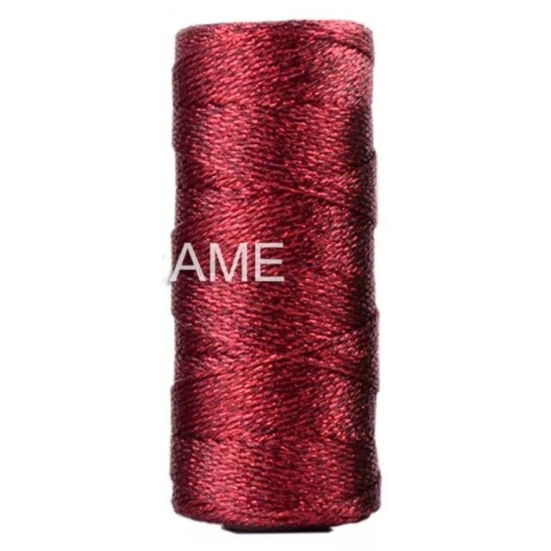 Jute Faden rot/glitzer