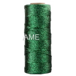 Jute Faden grün/glitzer