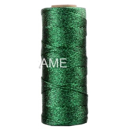 Jute Faden grün/glitzer