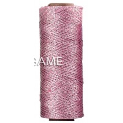 Jute Faden rosa/glitzer
