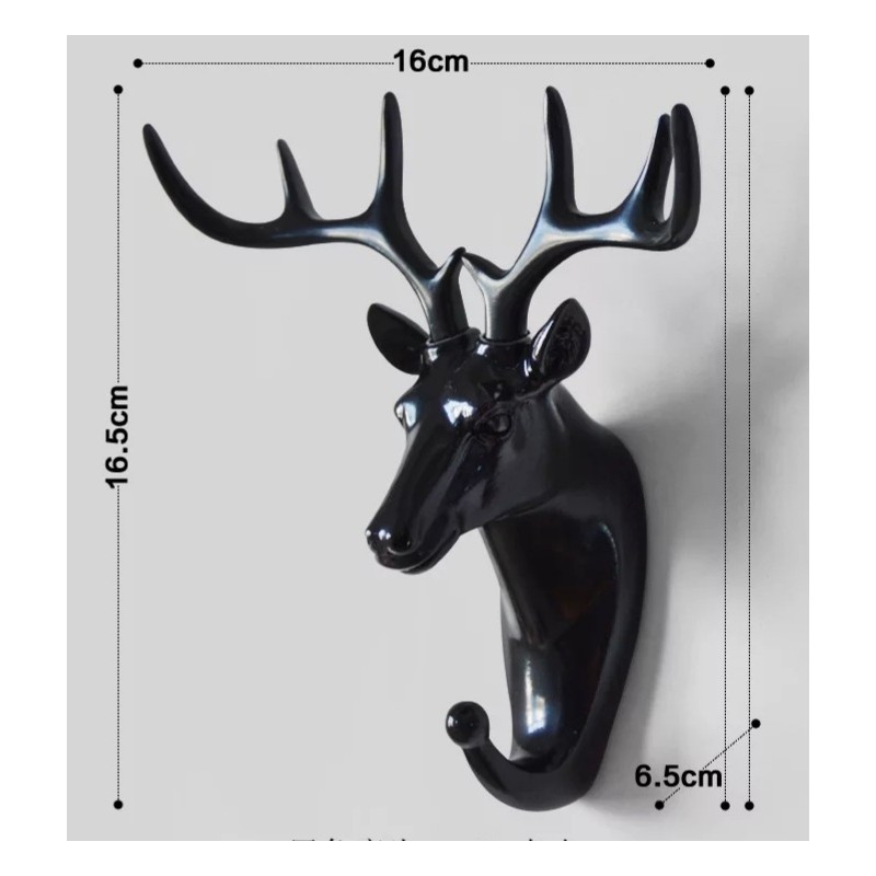 Wandhaken Hirsch schwarz