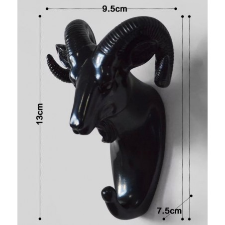 Wandhaken Widder schwarz