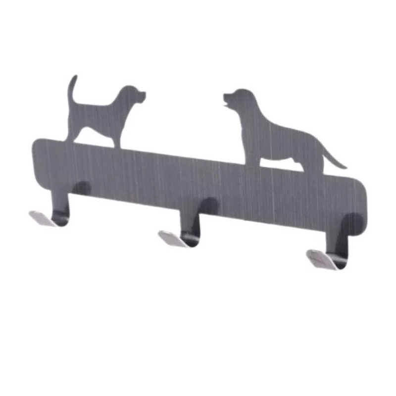 Wandhaken Metall Hunde schwarz