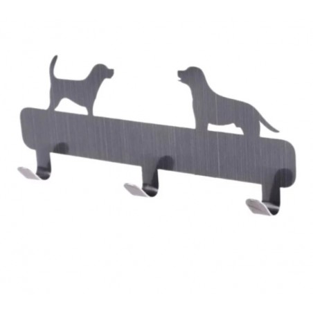 Wandhaken Metall Hunde schwarz