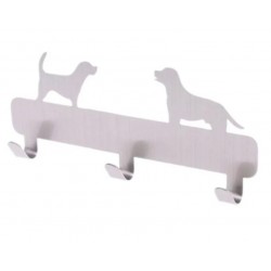 Wandhaken Metall Hunde silber