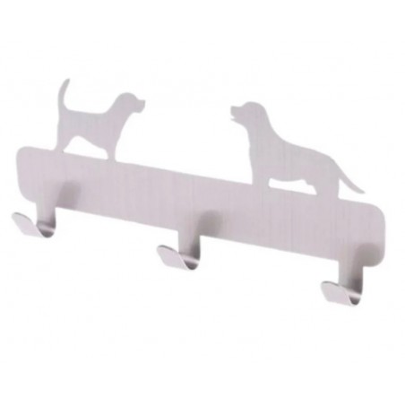 Wandhaken Metall Hunde silber