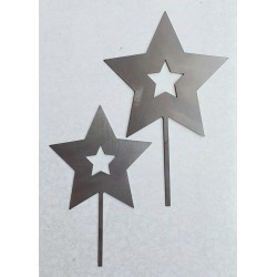 Metall Stern silberfarbig
