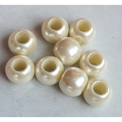 Grossloch Kunststoff Perle creme