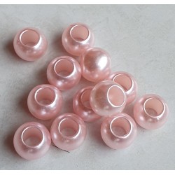 Grossloch Kunststoff Perle rosa