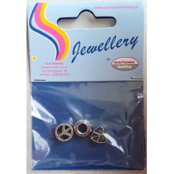 Grossloch Metall Perlen Set Peace
