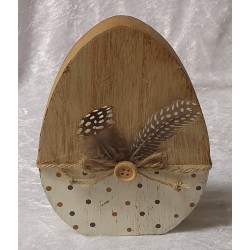 Holz Ei mit Feder 1