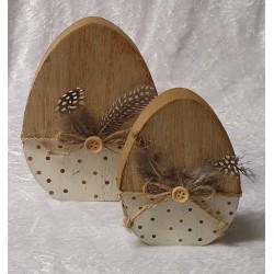 Holz Ei mit Feder