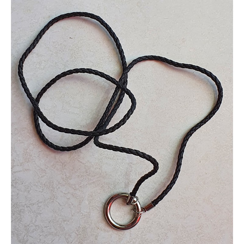 Lederimitat Kette für Wechselschmuck schwarz