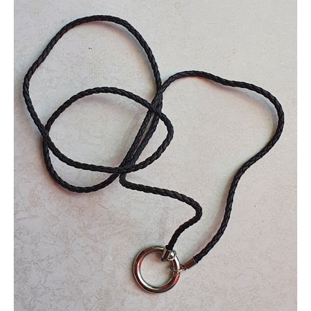 Lederimitat Kette für Wechselschmuck schwarz